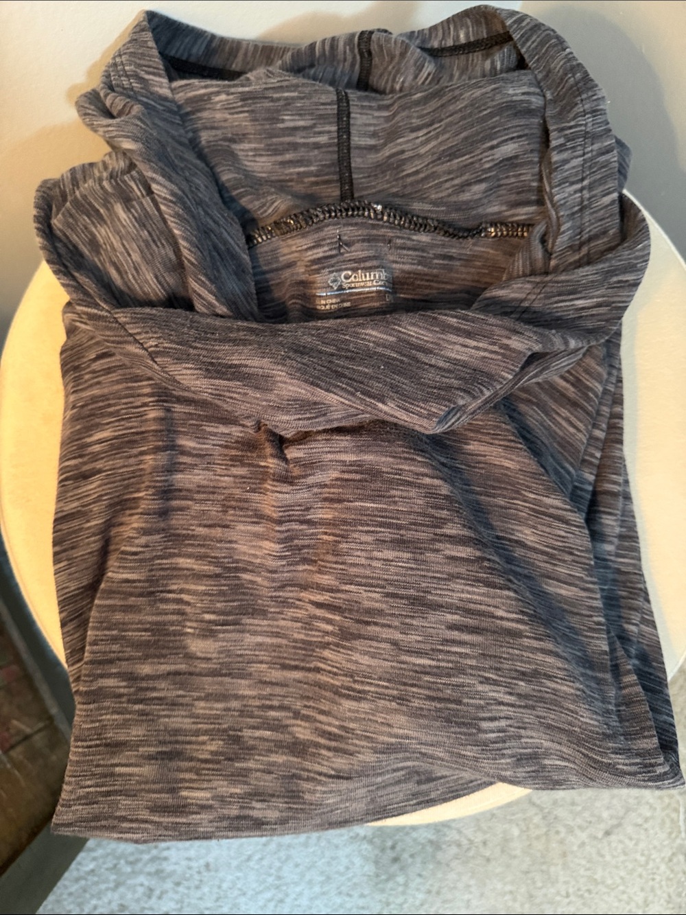 Columbia Heather Gray Cowl Neck Long Sleeve Sweater